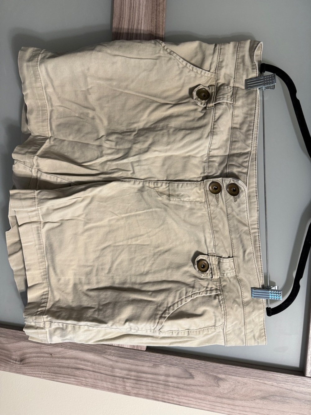 2 pairs of Women’s Casual High-Waist Khaki and Gray Shorts